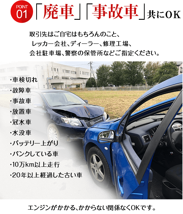 廃車　事故車共にOK